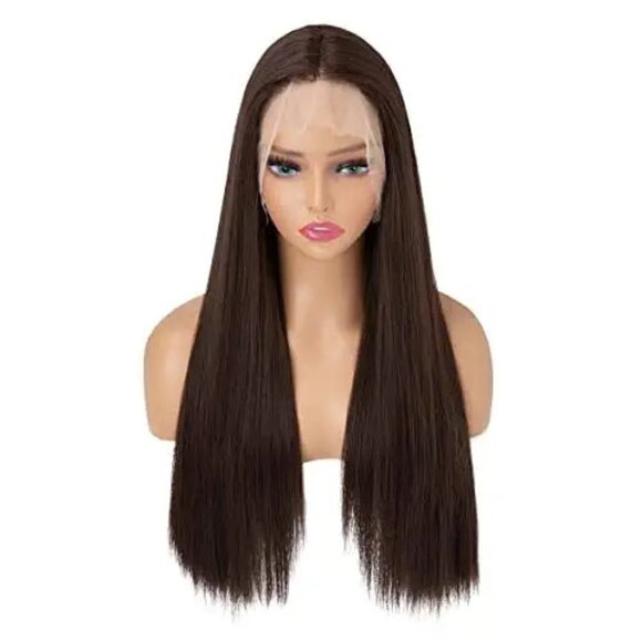 Dark Brown Middle Part Lace Front Wig
